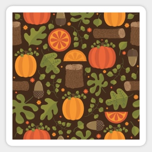 Autumn Pattern Pumpkins Leaves Acorns Sticker